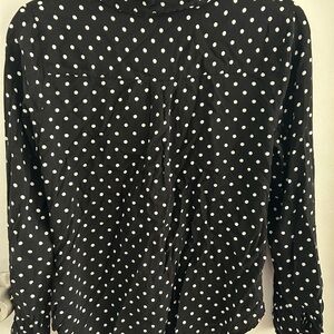Black and White Polka Dot Women's Top